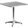 Flash Furniture Lila 27.5” Square Aluminum Indoor-Outdoor Table Set with 4 Dark Brown Rattan Chairs(Beige)