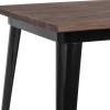 Flash Furniture Toby 31.5″ Square Black Metal Indoor Table with Walnut Rustic Wood Top(Black)