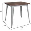 Flash Furniture Toby 31.5″ Square Black Metal Indoor Table with Walnut Rustic Wood Top(Silver)