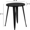 Flash Furniture Webb Commercial Grade 24″ Round Yellow Metal Indoor-Outdoor Table(Black)
