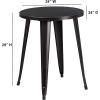 Flash Furniture Webb Commercial Grade 24″ Round Yellow Metal Indoor-Outdoor Table(Black-antique Gold)