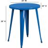 Flash Furniture Webb Commercial Grade 24″ Round Yellow Metal Indoor-Outdoor Table(Blue)