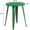 Flash Furniture Webb Commercial Grade 24″ Round Yellow Metal Indoor-Outdoor Table(Green)