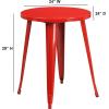 Flash Furniture Webb Commercial Grade 24″ Round Yellow Metal Indoor-Outdoor Table(Red)