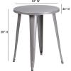 Flash Furniture Webb Commercial Grade 24″ Round Yellow Metal Indoor-Outdoor Table(Silver)