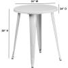 Flash Furniture Webb Commercial Grade 24″ Round Yellow Metal Indoor-Outdoor Table(White)