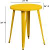 Flash Furniture Webb Commercial Grade 24″ Round Yellow Metal Indoor-Outdoor Table(Yellow)