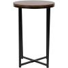Flash Furniture Hampstead Collection End Table – Modern Walnut Finish End Table – Crisscross Matte Black Frame(Walnut Top/Matte Black Frame)
