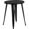 Flash Furniture Webb Commercial Grade 24″ Round Yellow Metal Indoor-Outdoor Table(Black)