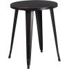 Flash Furniture Webb Commercial Grade 24″ Round Yellow Metal Indoor-Outdoor Table(Black-antique Gold)