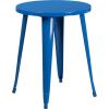 Flash Furniture Webb Commercial Grade 24″ Round Yellow Metal Indoor-Outdoor Table(Blue)