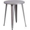 Flash Furniture Webb Commercial Grade 24″ Round Yellow Metal Indoor-Outdoor Table(Silver)