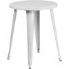 Flash Furniture Webb Commercial Grade 24″ Round Yellow Metal Indoor-Outdoor Table(White)