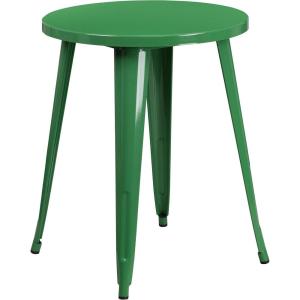 Flash Furniture Webb Commercial Grade 24″ Round Yellow Metal Indoor-Outdoor Table(Green)