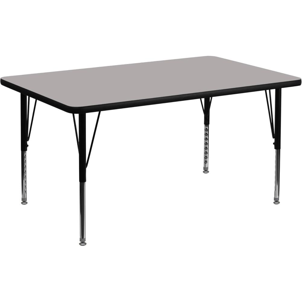 image:imageFlash Furniture Wren 36W x 72L Rectangular Grey HP Laminate Activity Table  Height Adjustable Short LegsGrey