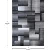Flash Furniture Elio Collection Color Blocked Pattern Area Rug – High Pile Blue Olefin Rug – 8′ x 10′ Area Rug – Jute Backing – Hallway, Entryway, Bedroom(Grey)