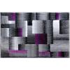 Flash Furniture Elio Collection Color Blocked Pattern Area Rug – High Pile Blue Olefin Rug – 8′ x 10′ Area Rug – Jute Backing – Hallway, Entryway, Bedroom(Purple)