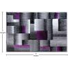 Flash Furniture Elio Collection Color Blocked Pattern Area Rug – High Pile Blue Olefin Rug – 8′ x 10′ Area Rug – Jute Backing – Hallway, Entryway, Bedroom(Purple)