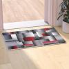 Flash Furniture Elio Collection Color Blocked Pattern Area Rug – High Pile Blue Olefin Rug – 8′ x 10′ Area Rug – Jute Backing – Hallway, Entryway, Bedroom(Red)