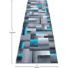 Flash Furniture Elio Collection Color Blocked Pattern Area Rug – High Pile Blue Olefin Rug – 8′ x 10′ Area Rug – Jute Backing – Hallway, Entryway, Bedroom(Turquoise)