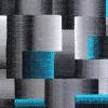 Flash Furniture Elio Collection Color Blocked Pattern Area Rug – High Pile Blue Olefin Rug – 8′ x 10′ Area Rug – Jute Backing – Hallway, Entryway, Bedroom(Turquoise)