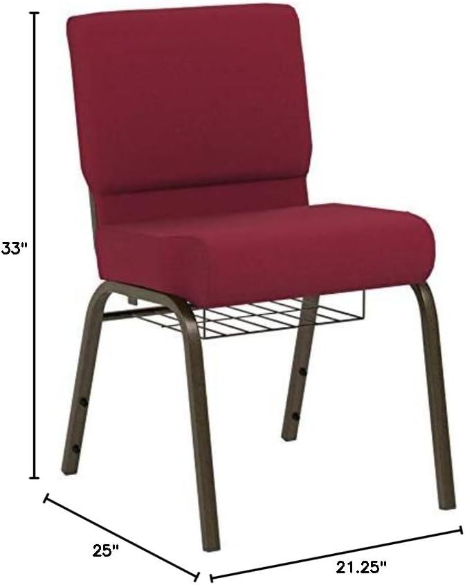 image:imageFlash Furniture 4 Pack HERCULES Series 21W Church Chair in Dark Gray Fabric with Book Rack Silver Vein FrameBurgundy FabricGold Vein Frame