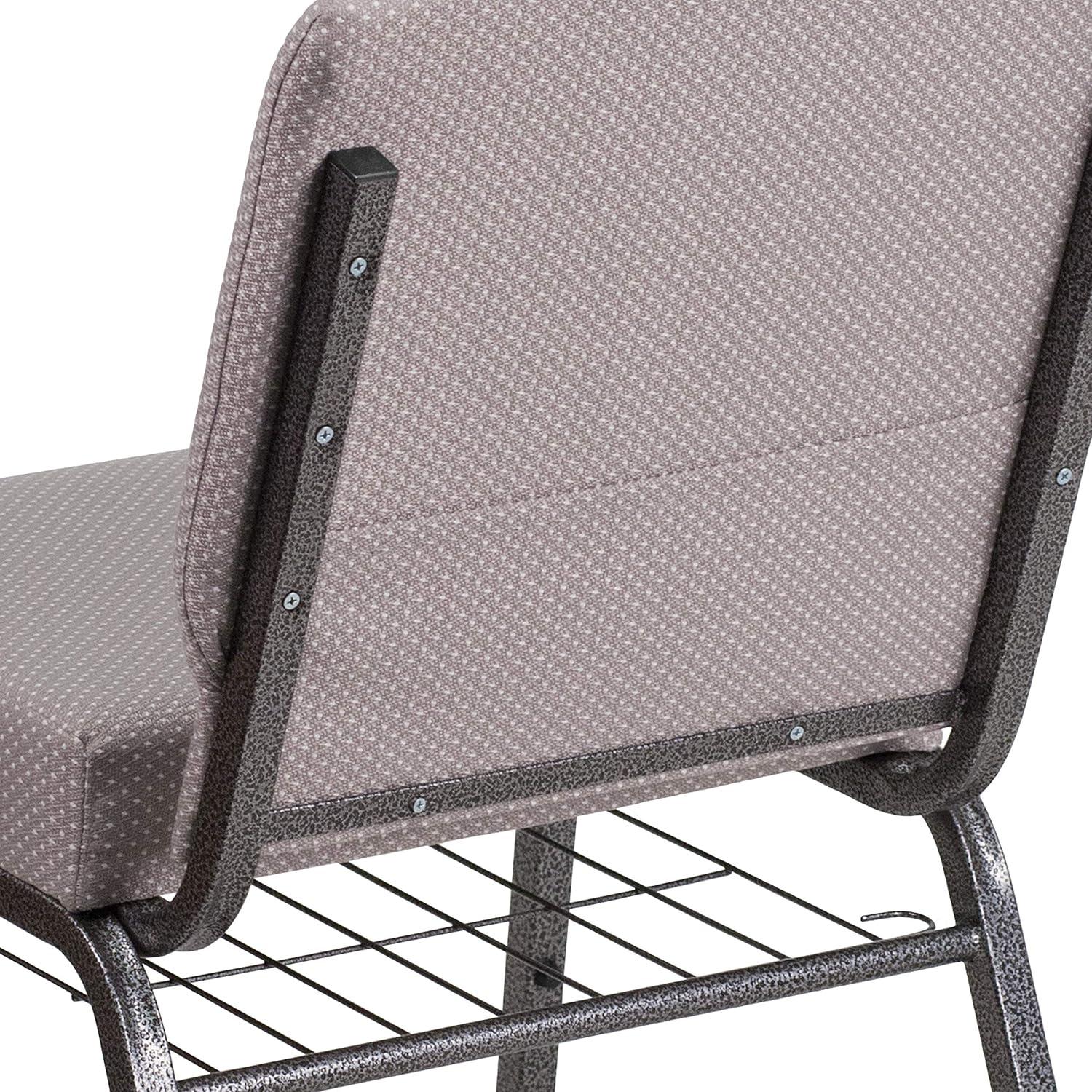 image:imageFlash Furniture 4 Pack HERCULES Series 21W Church Chair in Dark Gray Fabric with Book Rack Silver Vein FrameGray Dot Patterned FabricSilver Vein Frame