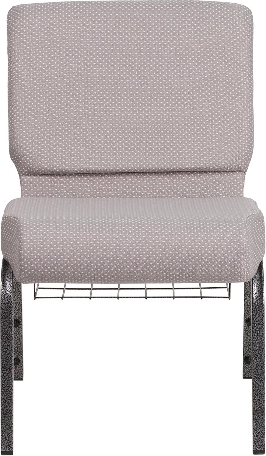 image:imageFlash Furniture 4 Pack HERCULES Series 21W Church Chair in Dark Gray Fabric with Book Rack Silver Vein FrameGray Dot Patterned FabricSilver Vein Frame