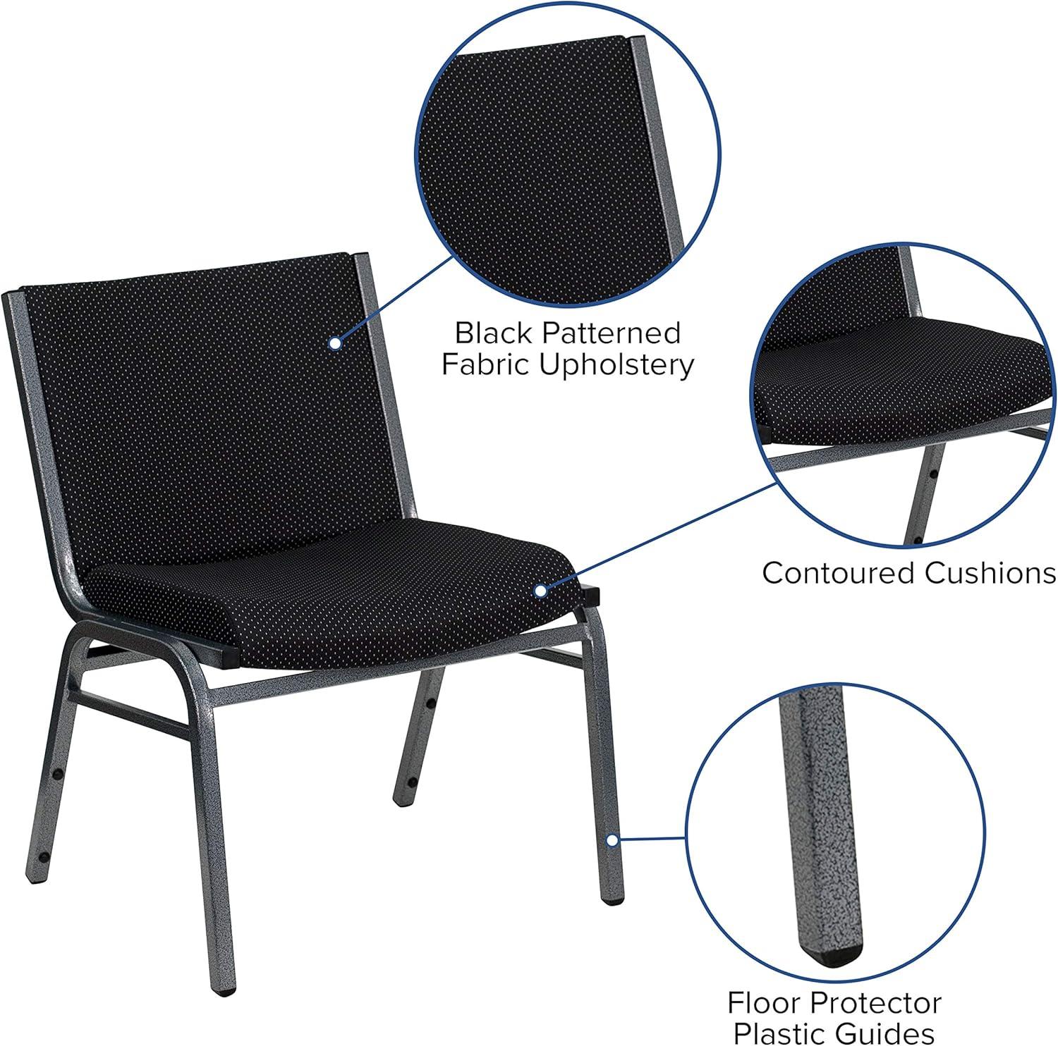 image:imageFlash Furniture 4 Pk HERCULES Series Big amp Tall 1000 lb Rated Black Fabric Stack Chair