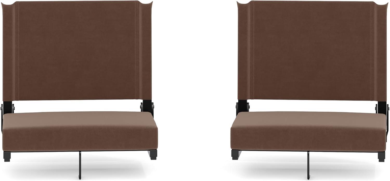 image:imageFlash Furniture Grandstand Portable Stadium Seats for Bleachers or Benches Folding Padded Stadium Chairs with Handle Pack of 2 500 lb Weight Capacity BlueBrown
