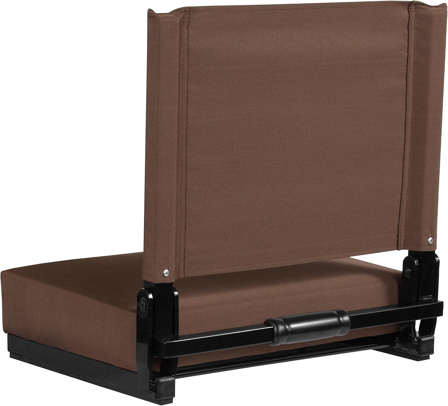image:imageFlash Furniture Grandstand Portable Stadium Seats for Bleachers or Benches Folding Padded Stadium Chairs with Handle Pack of 2 500 lb Weight Capacity BlueBrown