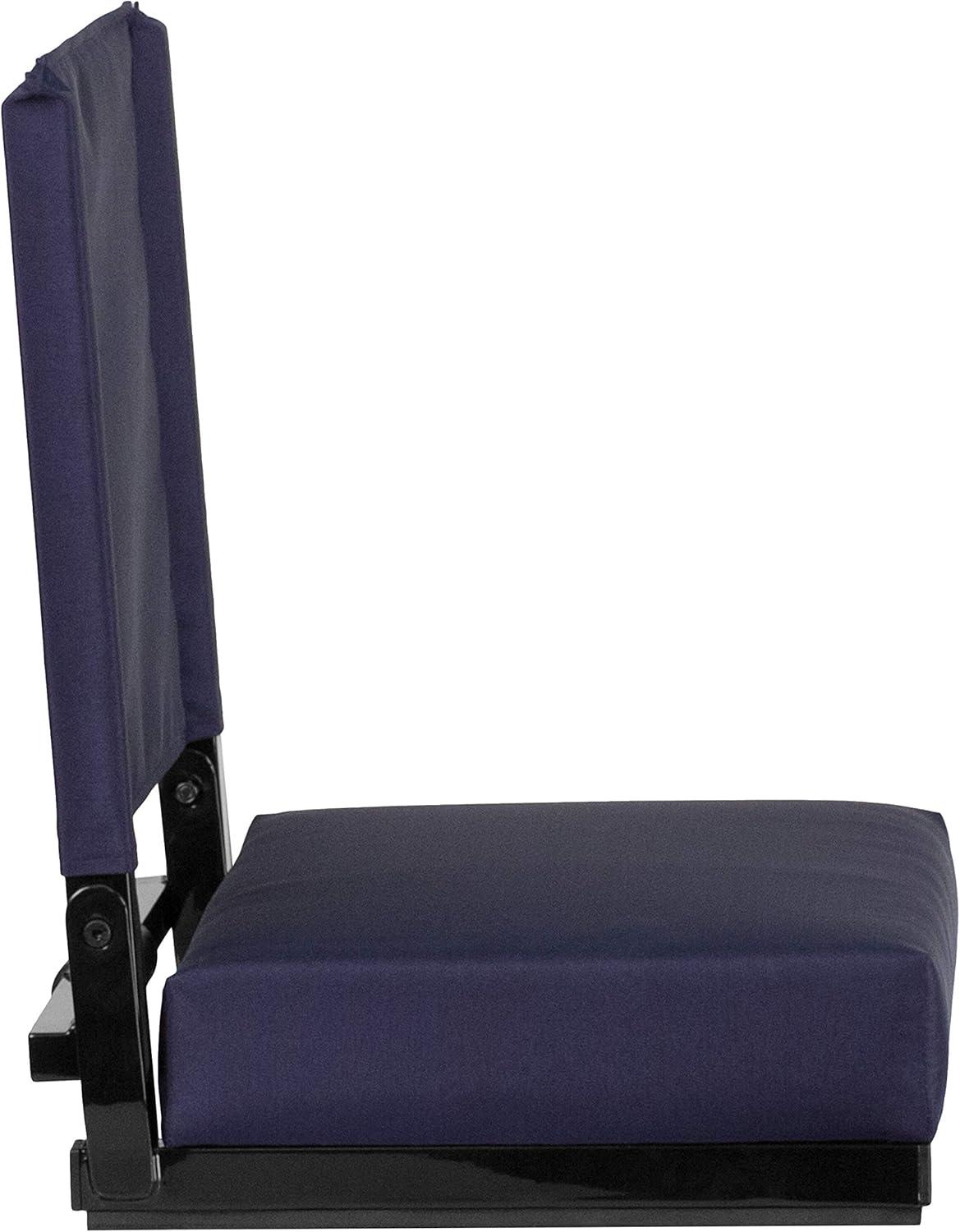 image:imageFlash Furniture Grandstand Portable Stadium Seats for Bleachers or Benches Folding Padded Stadium Chairs with Handle Pack of 2 500 lb Weight Capacity BlueNavy