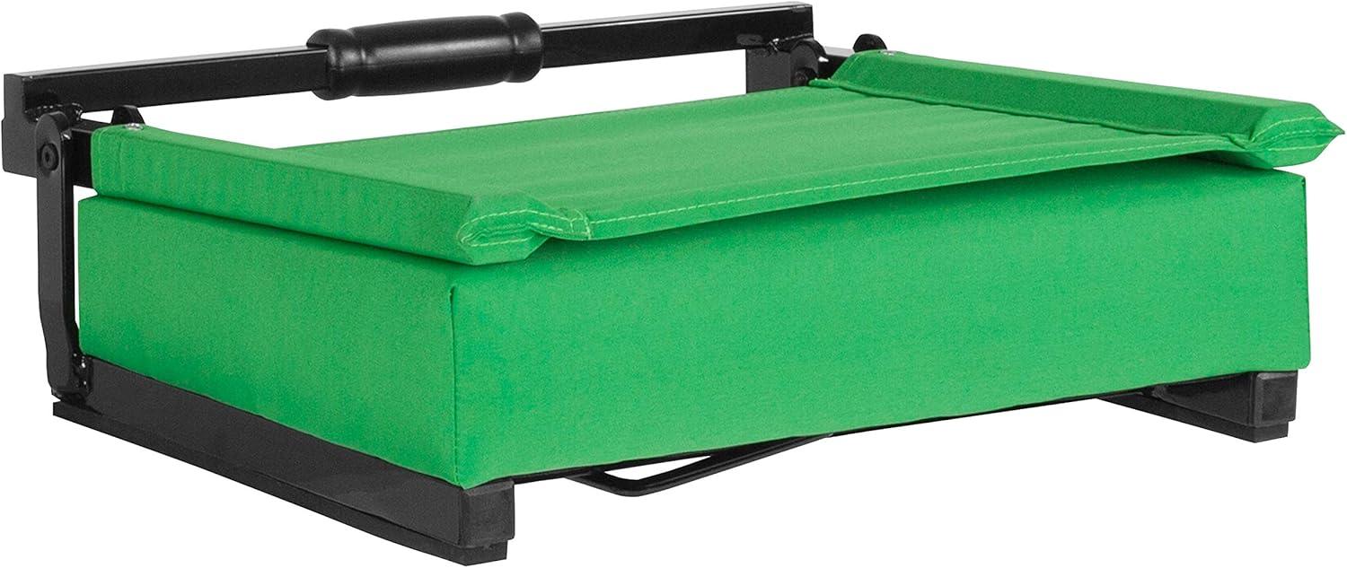 image:imageFlash Furniture Grandstand Portable Stadium Seats for Bleachers or Benches Folding Padded Stadium Chairs with Handle Pack of 2 500 lb Weight Capacity BlueBright Green