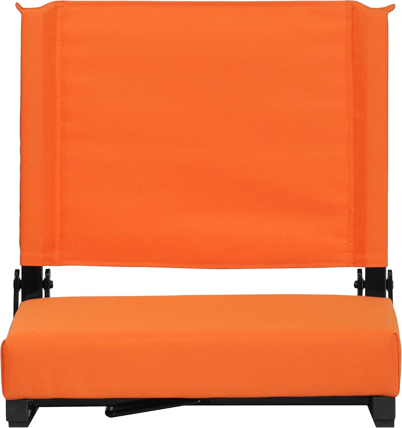 image:imageFlash Furniture Grandstand Portable Stadium Seats for Bleachers or Benches Folding Padded Stadium Chairs with Handle Pack of 2 500 lb Weight Capacity BlueOrange