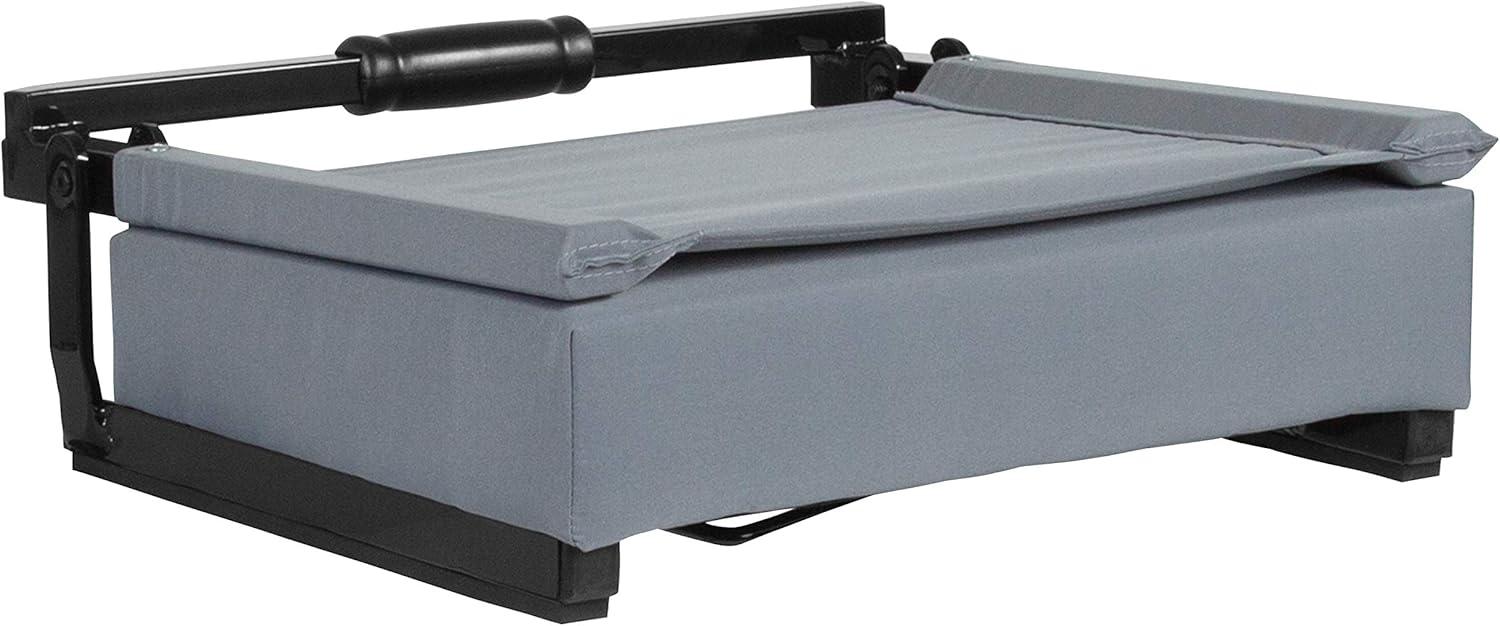 image:imageFlash Furniture Grandstand Portable Stadium Seats for Bleachers or Benches Folding Padded Stadium Chairs with Handle Pack of 2 500 lb Weight Capacity BlueGrey