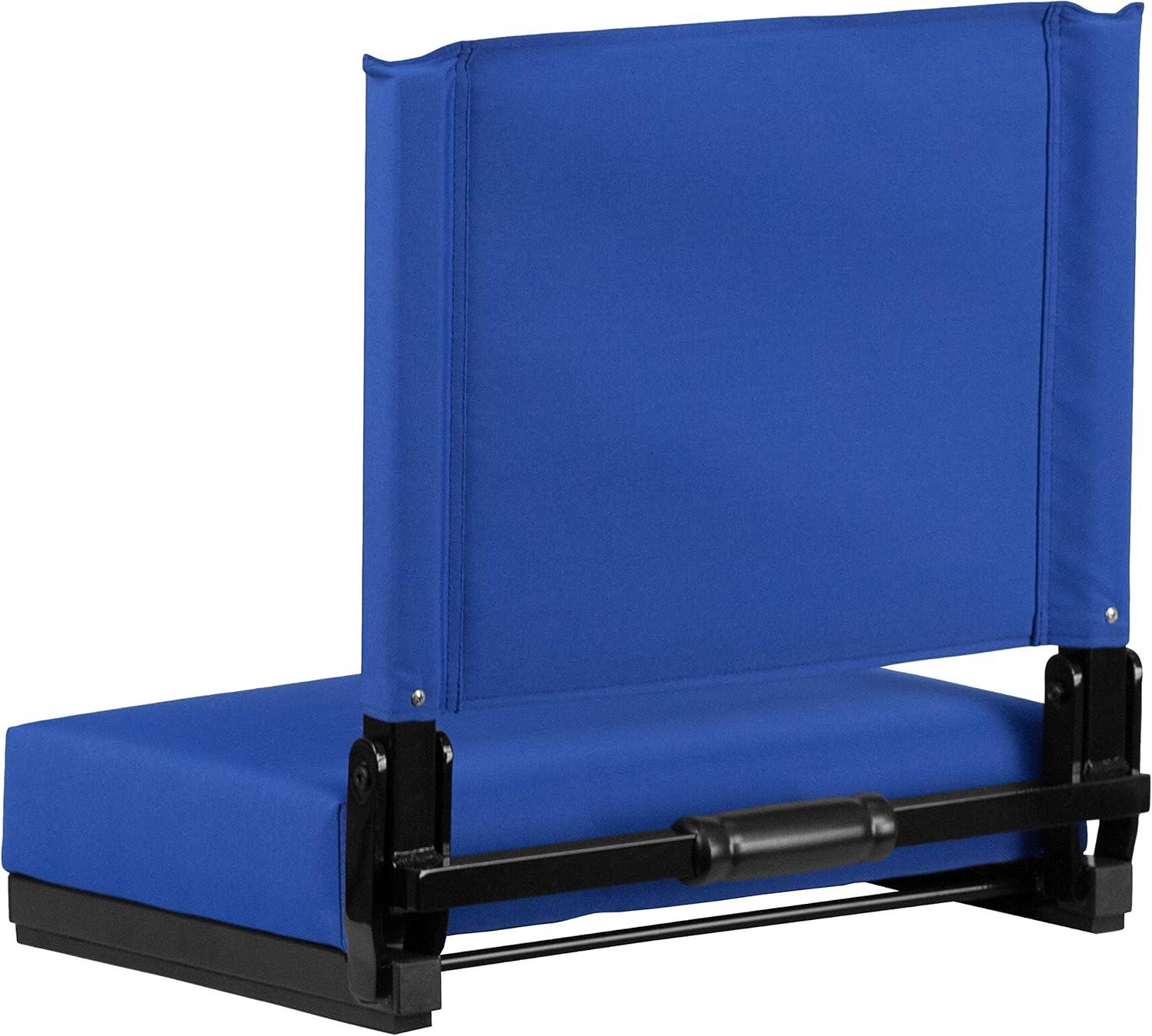 image:imageFlash Furniture Grandstand Portable Stadium Seats for Bleachers or Benches Folding Padded Stadium Chairs with Handle Pack of 2 500 lb Weight Capacity BlueBlue