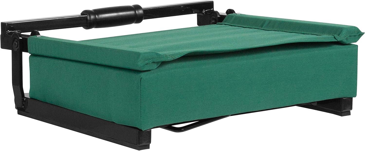 image:imageFlash Furniture Grandstand Portable Stadium Seats for Bleachers or Benches Folding Padded Stadium Chairs with Handle Pack of 2 500 lb Weight Capacity BlueHunter Green