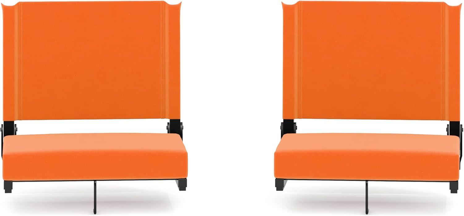 image:imageFlash Furniture Grandstand Portable Stadium Seats for Bleachers or Benches Folding Padded Stadium Chairs with Handle Pack of 2 500 lb Weight Capacity BlueOrange