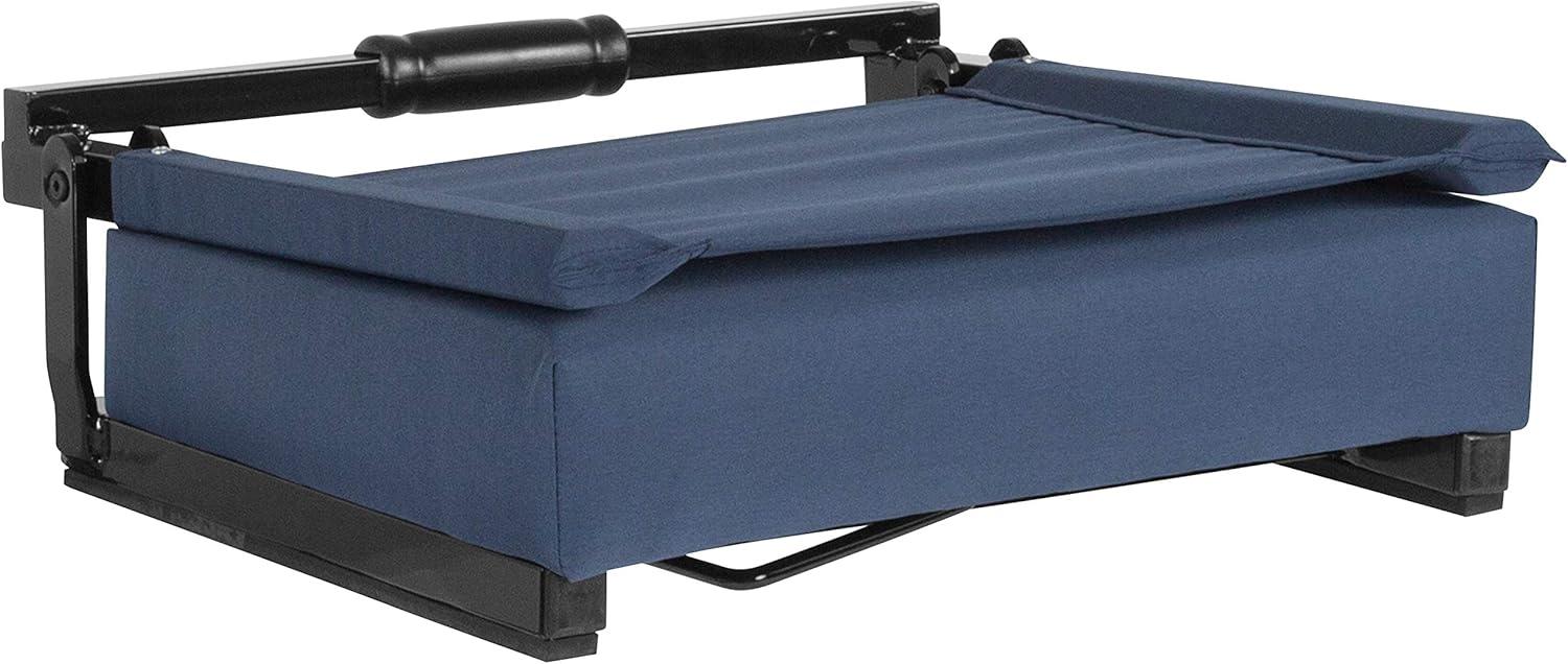 image:imageFlash Furniture Grandstand Portable Stadium Seats for Bleachers or Benches Folding Padded Stadium Chairs with Handle Pack of 2 500 lb Weight Capacity BlueNavy Blue