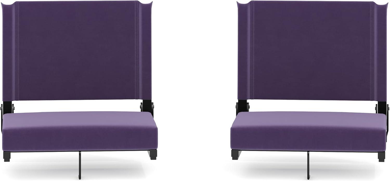 image:imageFlash Furniture Grandstand Portable Stadium Seats for Bleachers or Benches Folding Padded Stadium Chairs with Handle Pack of 2 500 lb Weight Capacity BlueDark Purple