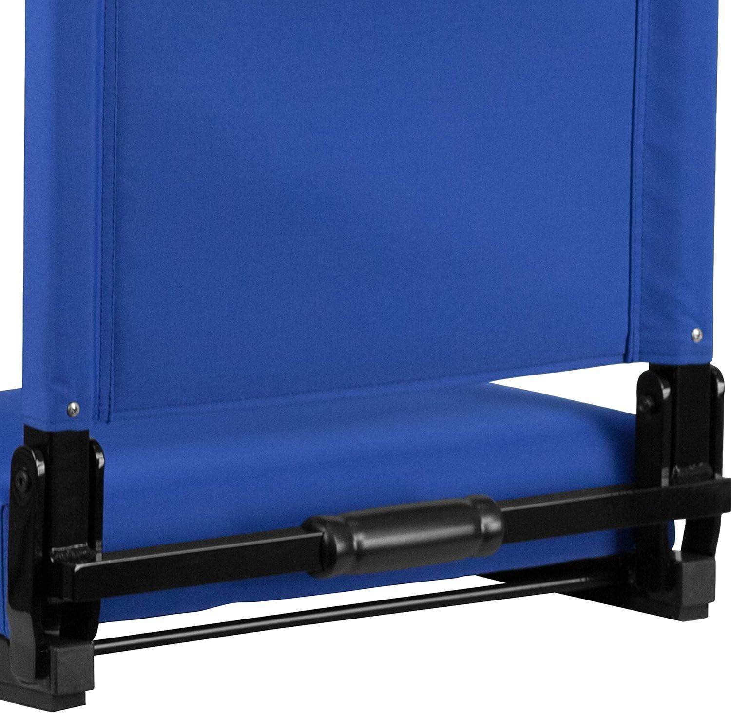 image:imageFlash Furniture Grandstand Portable Stadium Seats for Bleachers or Benches Folding Padded Stadium Chairs with Handle Pack of 2 500 lb Weight Capacity BlueBlue