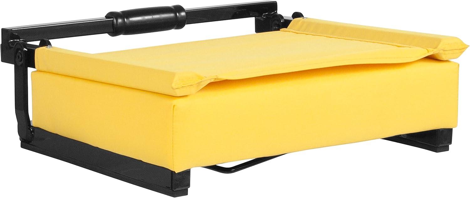 image:imageFlash Furniture Grandstand Portable Stadium Seats for Bleachers or Benches Folding Padded Stadium Chairs with Handle Pack of 2 500 lb Weight Capacity BlueYellow