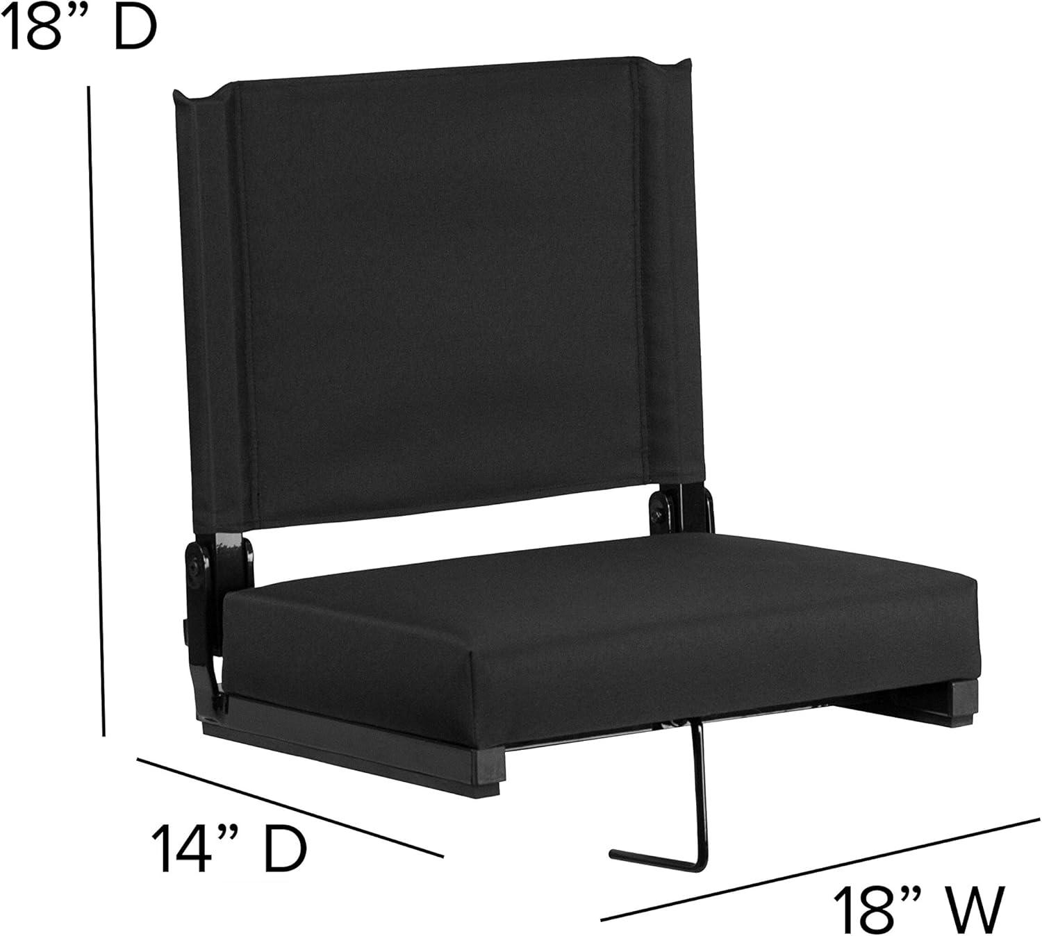 image:imageFlash Furniture Grandstand Portable Stadium Seats for Bleachers or Benches Folding Padded Stadium Chairs with Handle Pack of 2 500 lb Weight Capacity BlueBlack