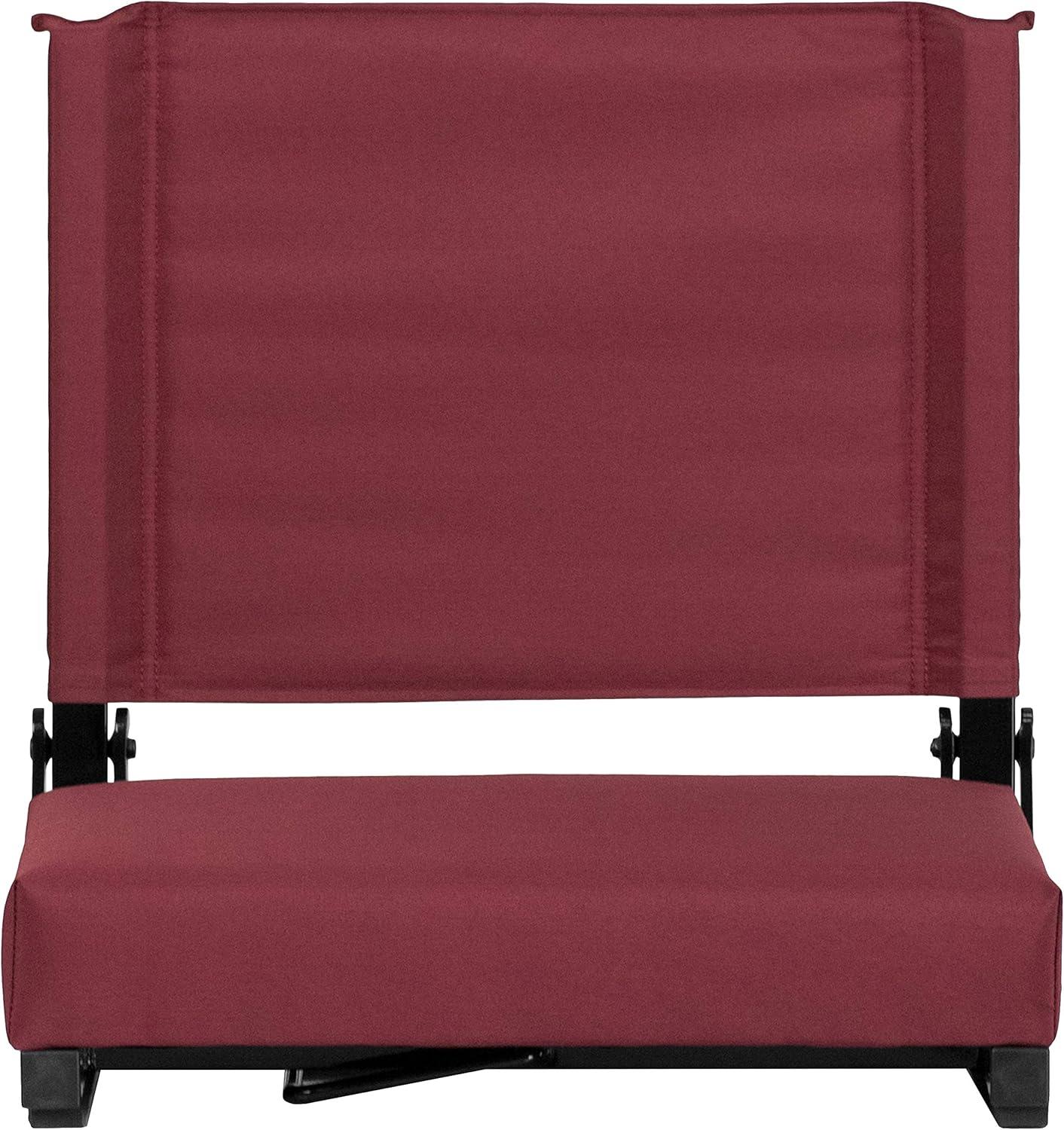 image:imageFlash Furniture Grandstand Portable Stadium Seats for Bleachers or Benches Folding Padded Stadium Chairs with Handle Pack of 2 500 lb Weight Capacity BlueMaroon