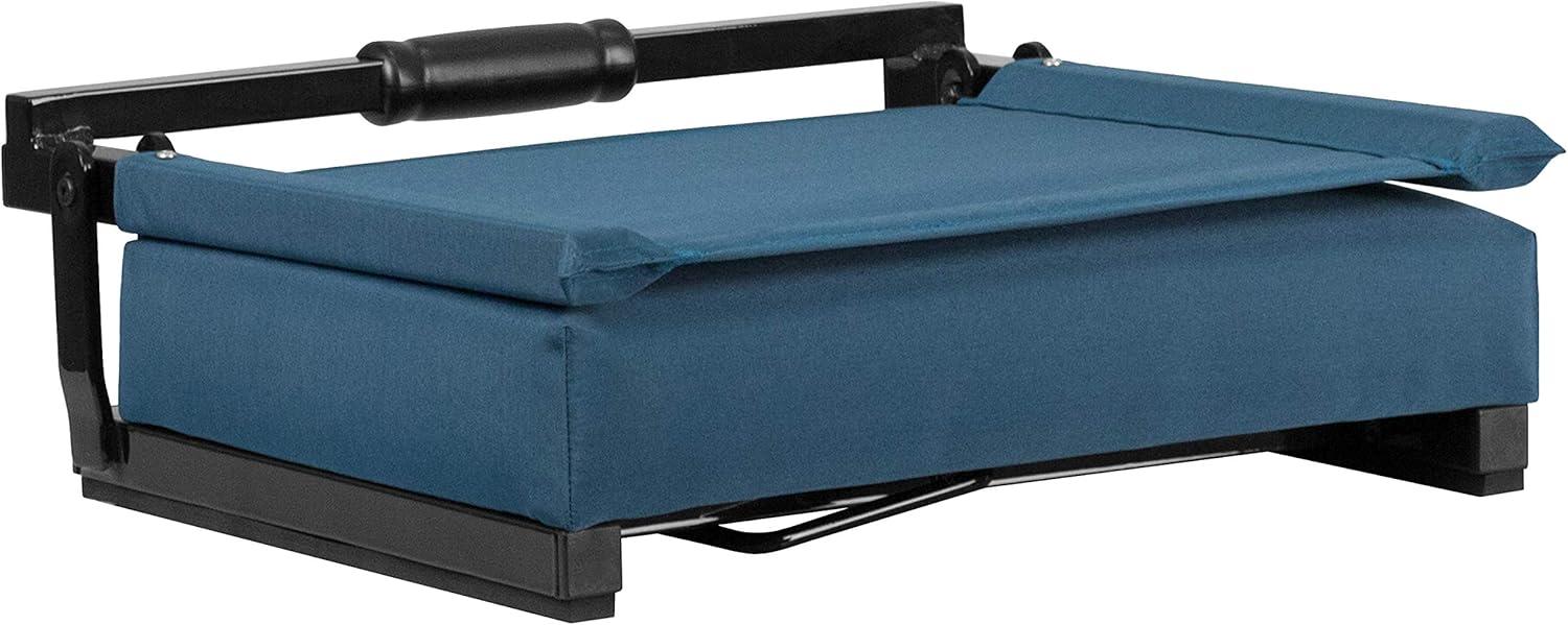 image:imageFlash Furniture Grandstand Portable Stadium Seats for Bleachers or Benches Folding Padded Stadium Chairs with Handle Pack of 2 500 lb Weight Capacity BlueTeal