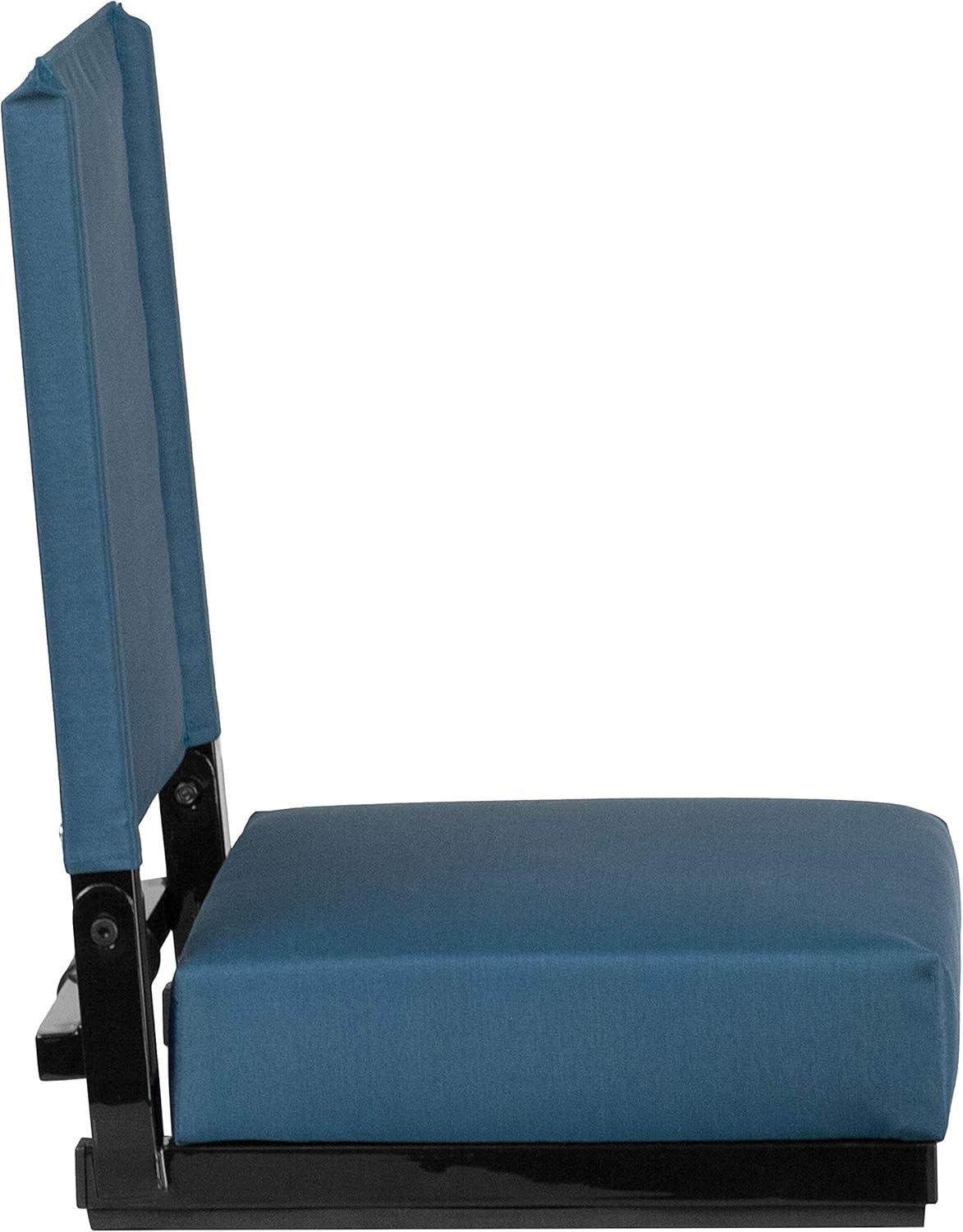image:imageFlash Furniture Grandstand Portable Stadium Seats for Bleachers or Benches Folding Padded Stadium Chairs with Handle Pack of 2 500 lb Weight Capacity BlueTeal