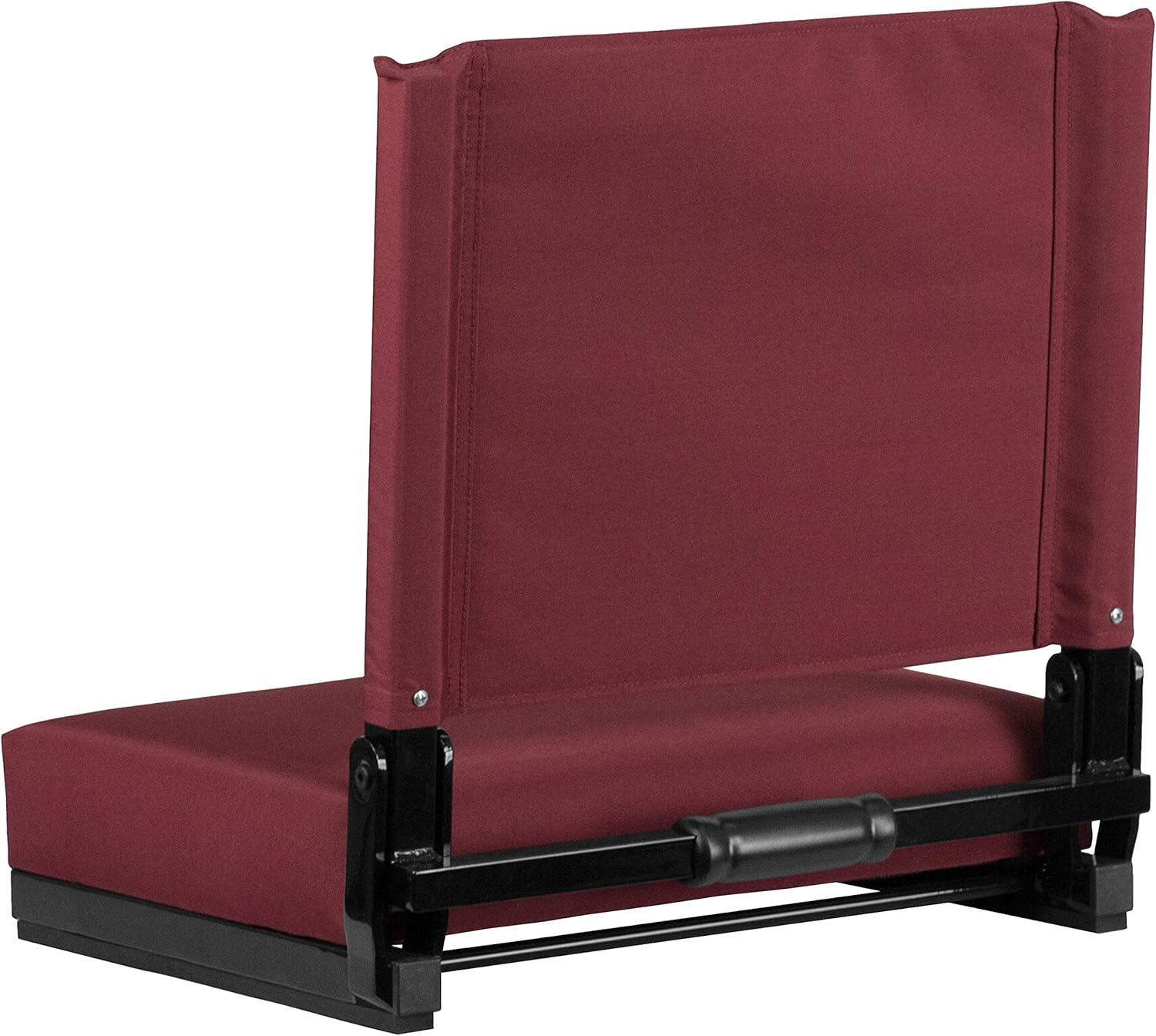 image:imageFlash Furniture Grandstand Portable Stadium Seats for Bleachers or Benches Folding Padded Stadium Chairs with Handle Pack of 2 500 lb Weight Capacity BlueMaroon