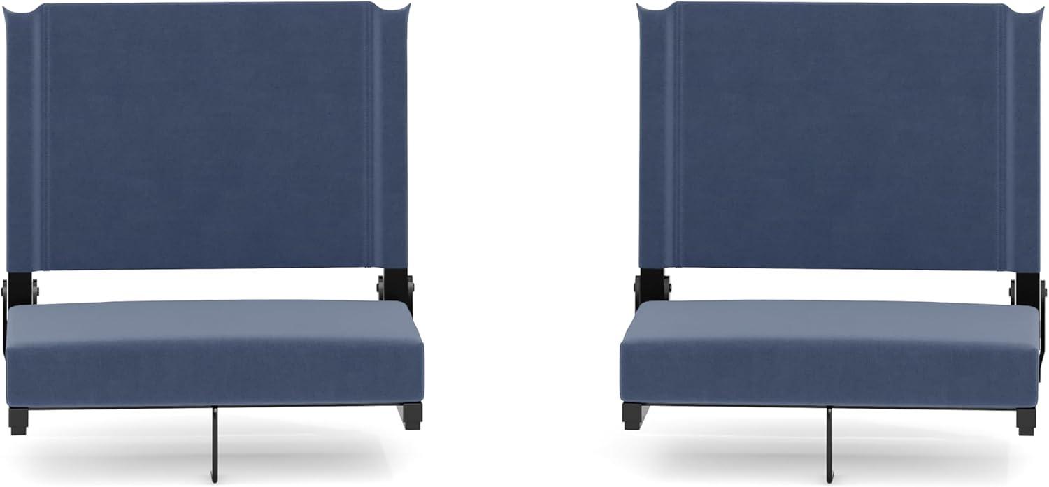 image:imageFlash Furniture Grandstand Portable Stadium Seats for Bleachers or Benches Folding Padded Stadium Chairs with Handle Pack of 2 500 lb Weight Capacity BlueNavy Blue