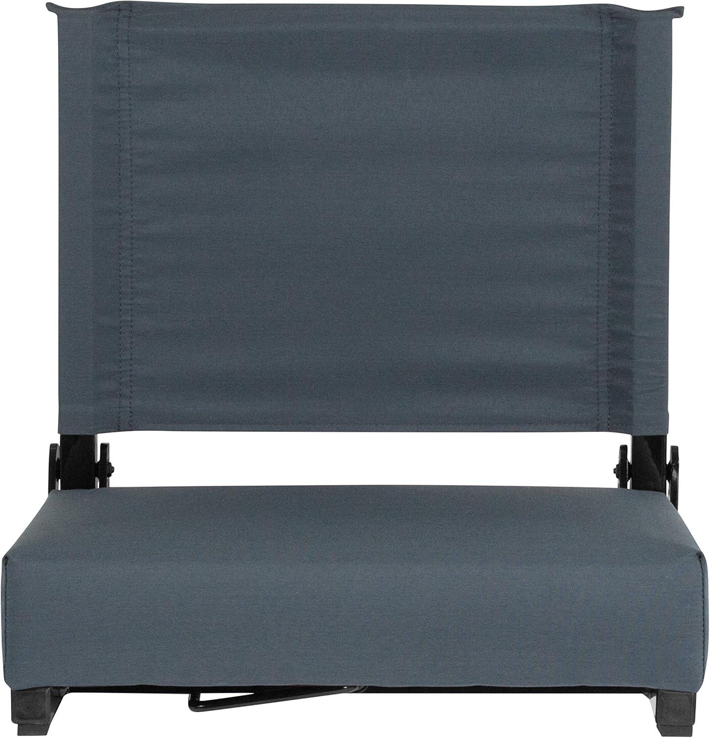 image:imageFlash Furniture Grandstand Portable Stadium Seats for Bleachers or Benches Folding Padded Stadium Chairs with Handle Pack of 2 500 lb Weight Capacity BlueDark Blue