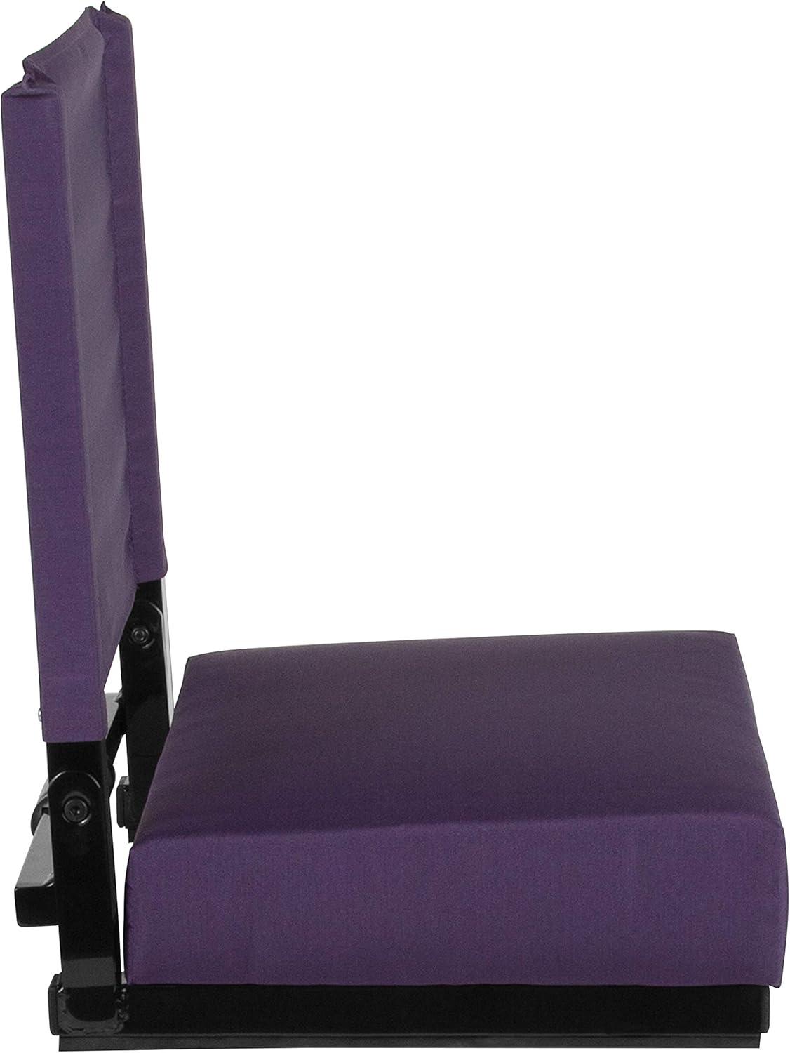 image:imageFlash Furniture Grandstand Portable Stadium Seats for Bleachers or Benches Folding Padded Stadium Chairs with Handle Pack of 2 500 lb Weight Capacity BlueDark Purple